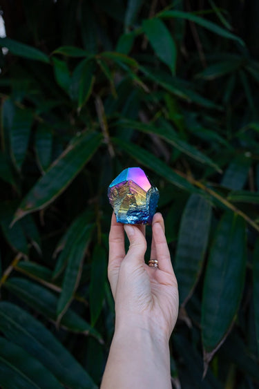 Rainbow Aura Crystal Point